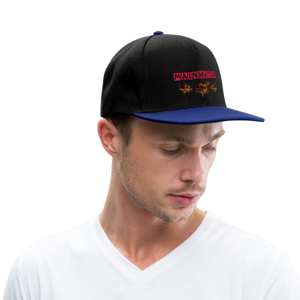Snapback Cap - Schwarz/Königsblau