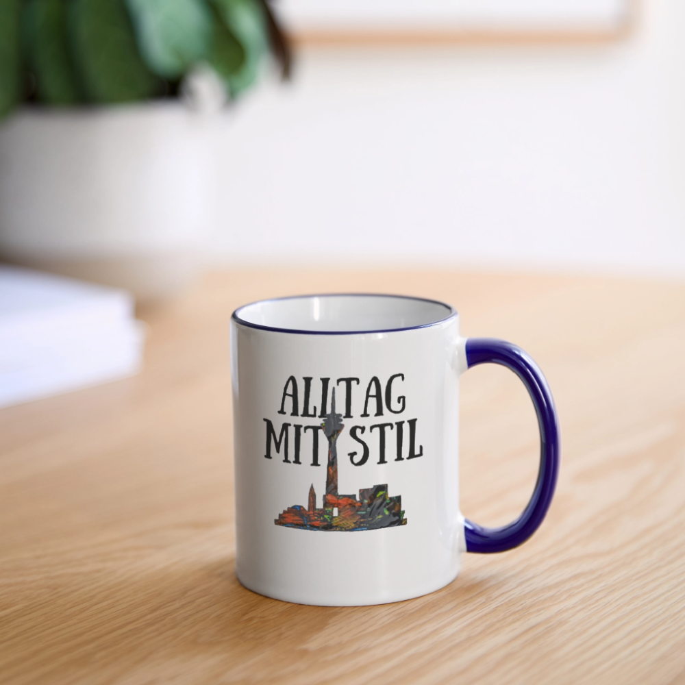 Tasse - Weiß/Kobaltblau