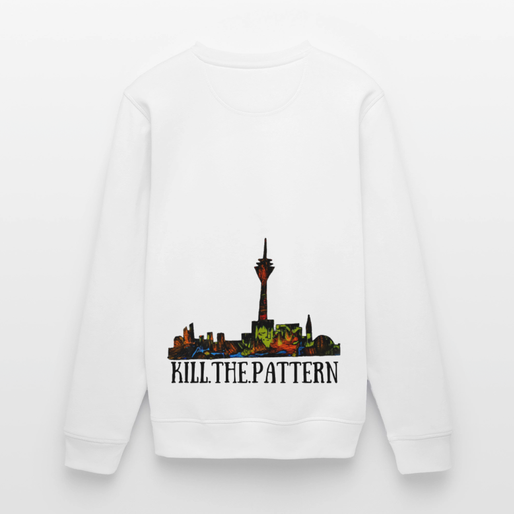 Unisex Bio Pulli Düsseldorfer Skyline Backprint - Weiß