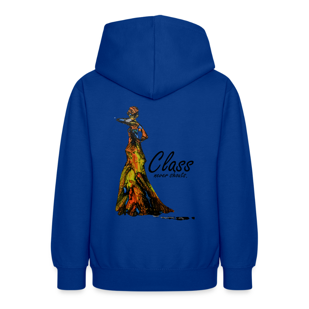 Teenager Hoodie Class Backprint - Royalblau