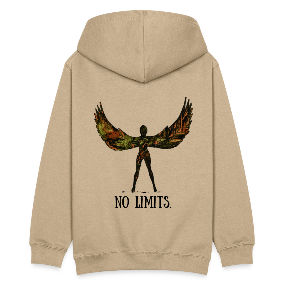 Teenager Hoodie Angel Backprint - Sand