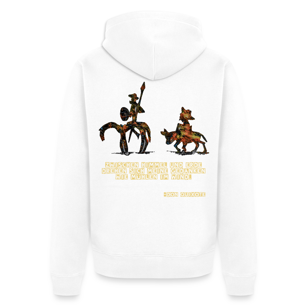 Männer Kapuzenjacke Don Quixote Backprint - Weiß