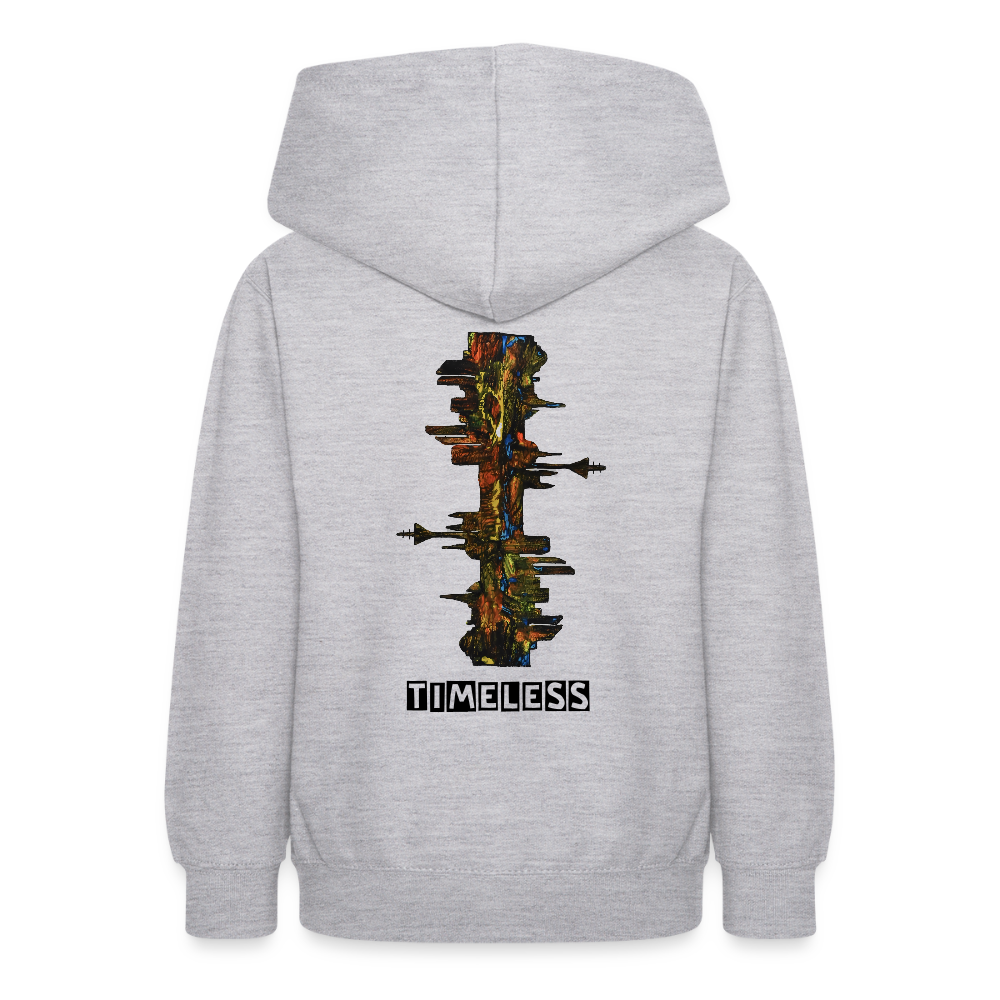Teenager Hoodie Düsseldorfer Skyline Backprint - Hellgrau meliert