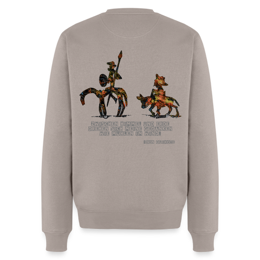 Männer Pulli Don Quixote Backprint - Taupe