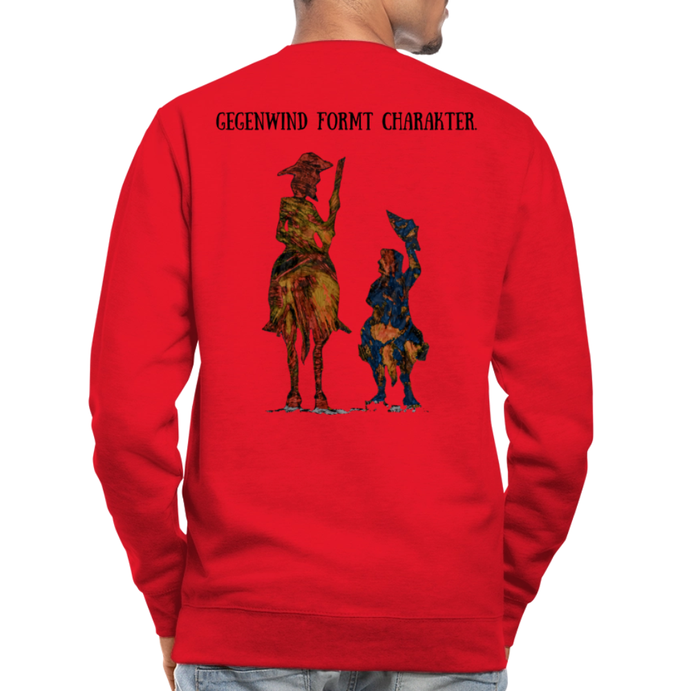 Unisex Pulli Don Quixote Backprint - Rot