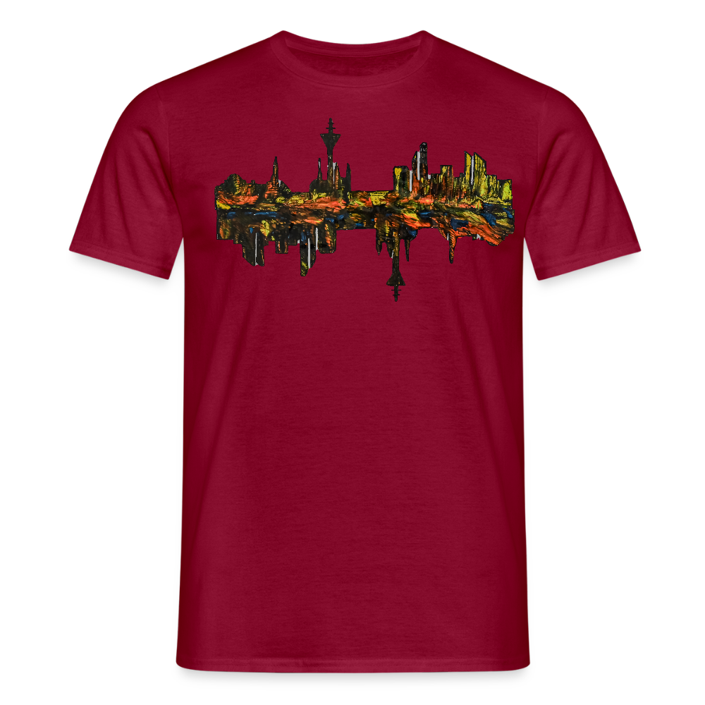Männer T-Shirt Düsseldorfer Skyline V.3 - Ziegelrot