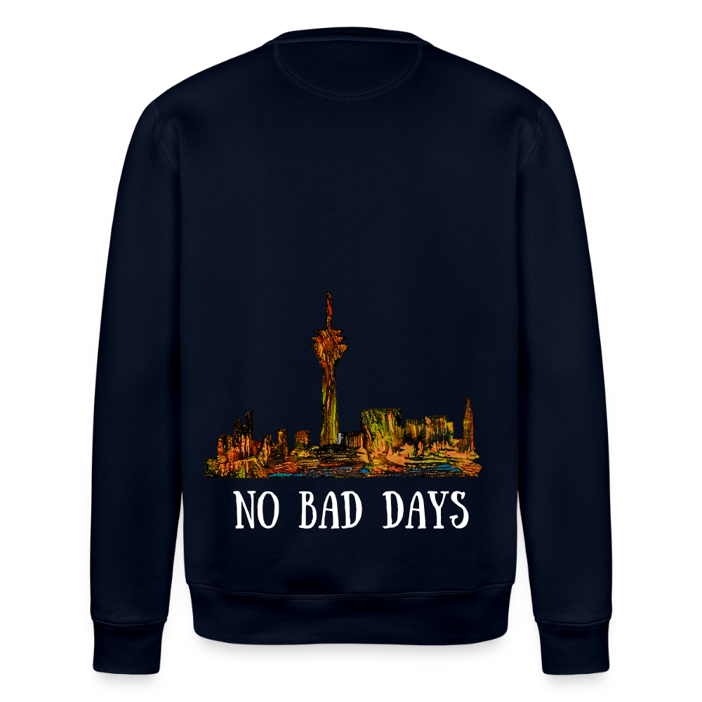 Unisex Bio Pulli Düsseldorfer Skyline Backprint - Navy