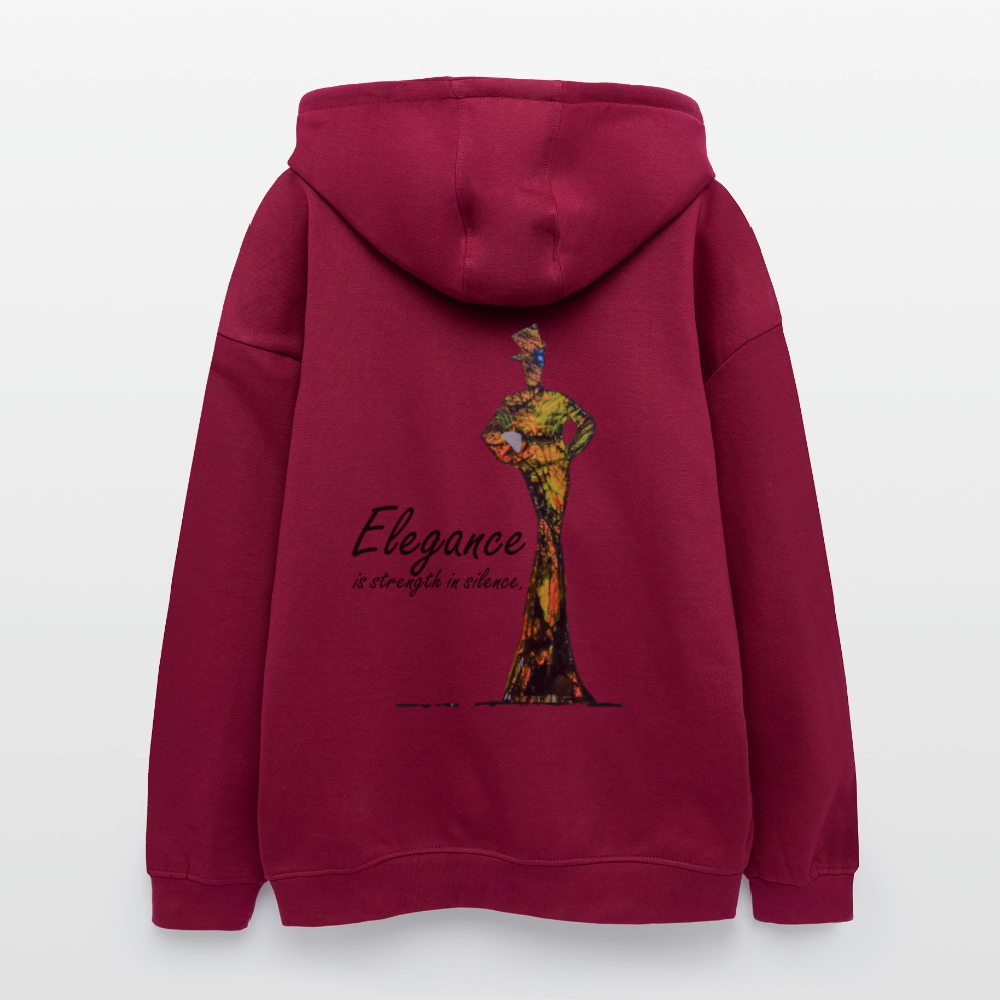 Oversized Unisex Hoodie Elegance Backprint - Burgunderrot