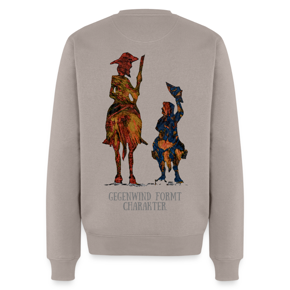 Männer Pulli Don Quixote Backprint - Taupe