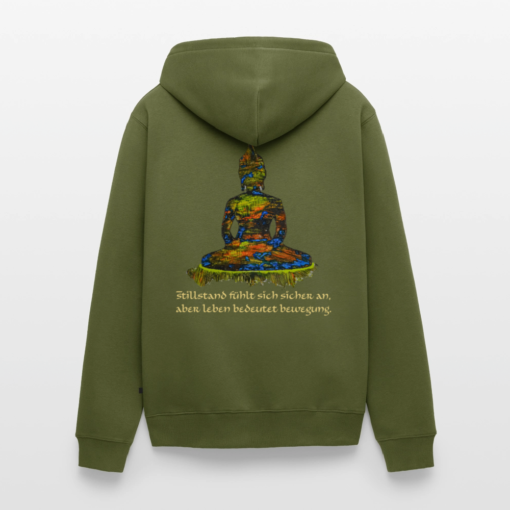 Männer Kapuzenjacke Buddha Backprint - Khaki