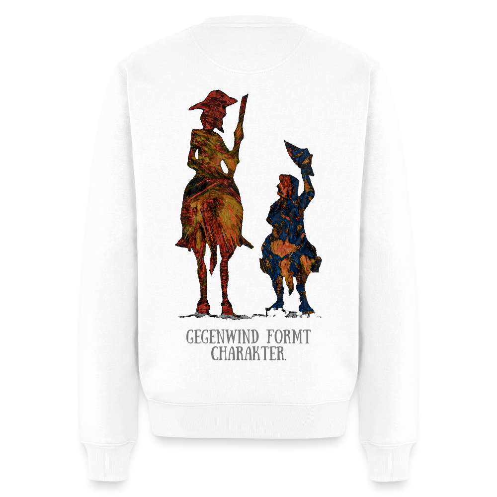 Männer Pulli Don Quixote Backprint - Weiß