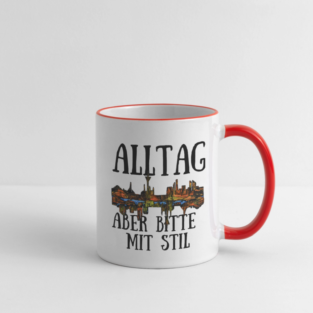 Tasse - Weiß/Rot
