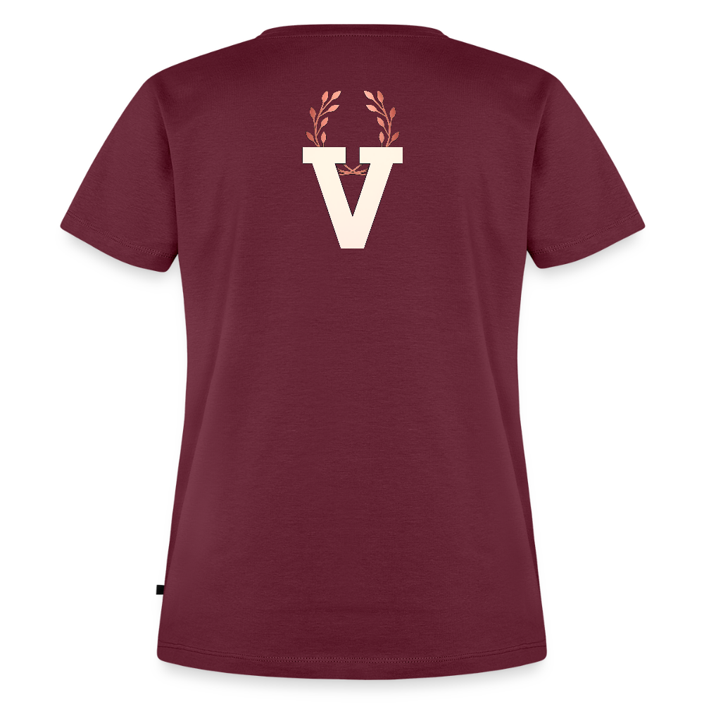 Frauen Premium T-Shirt Düsseldorfer Skyline V.7 - Burgunderrot