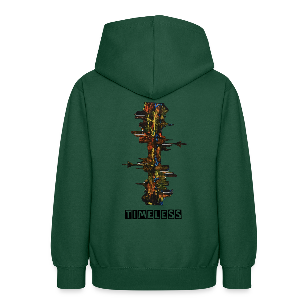 Teenager Hoodie Düsseldorfer Skyline Backprint - Flaschengrün