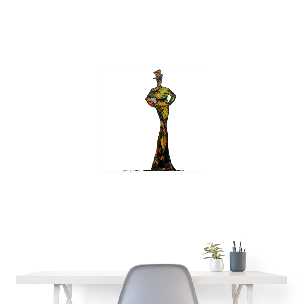 Poster Zylinder - Weiß