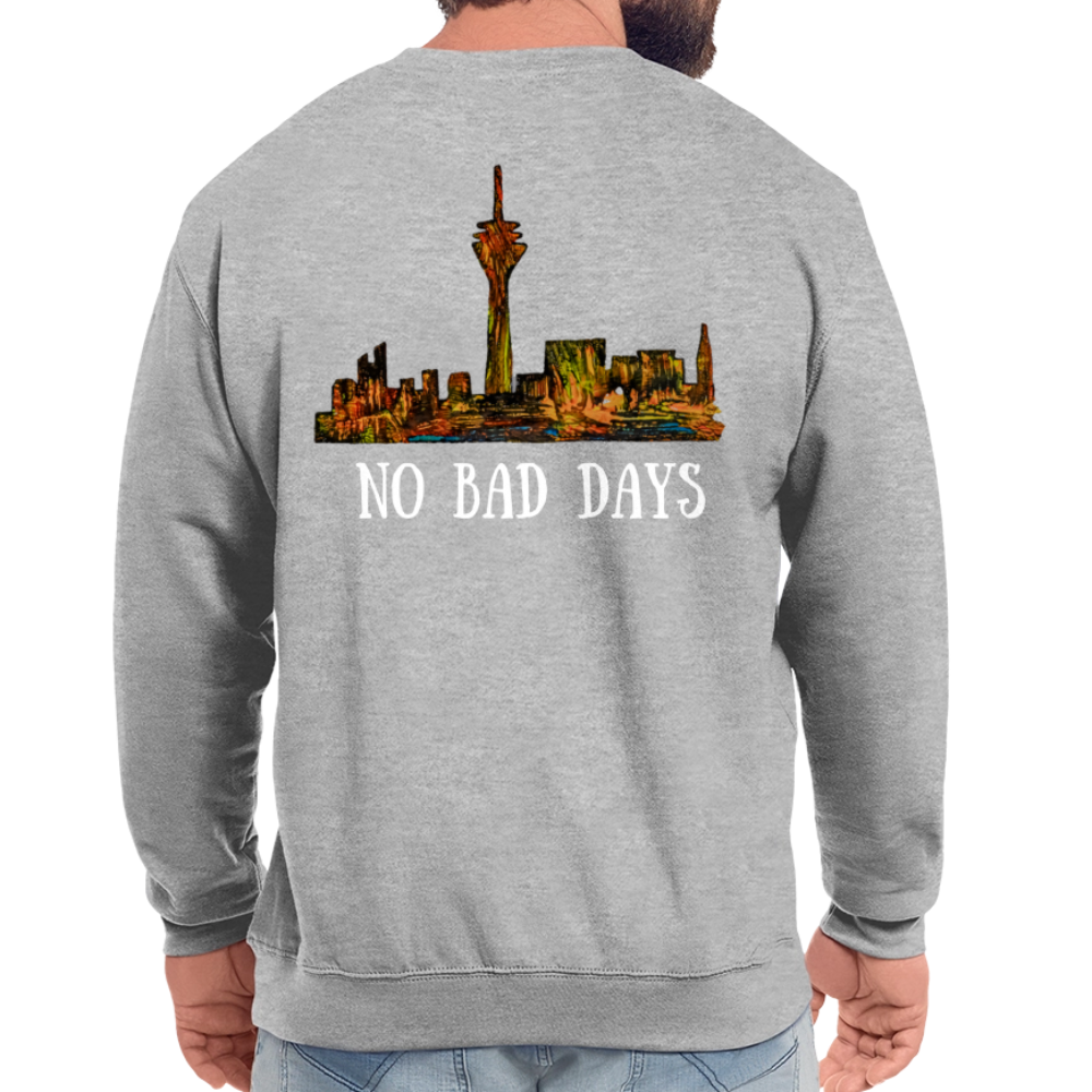 Unisex Pulli Düsseldorfer Skyline Backprint - Weißgrau meliert