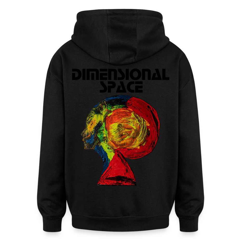 Oversized Unisex Hoodie Gaia Backprint - Schwarz