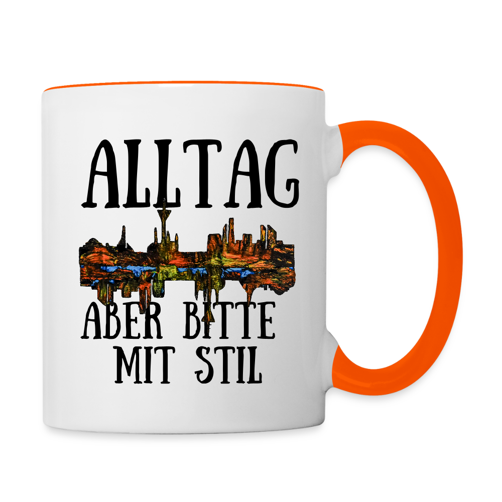 Tasse - Weiß/Orange