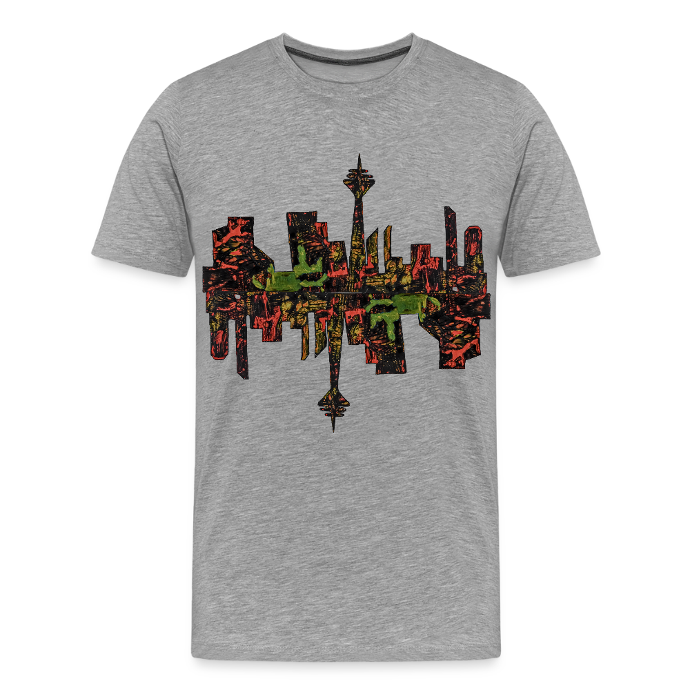 Männer Premium T-Shirt Düsseldorfer Skyline V.9 - Grau meliert
