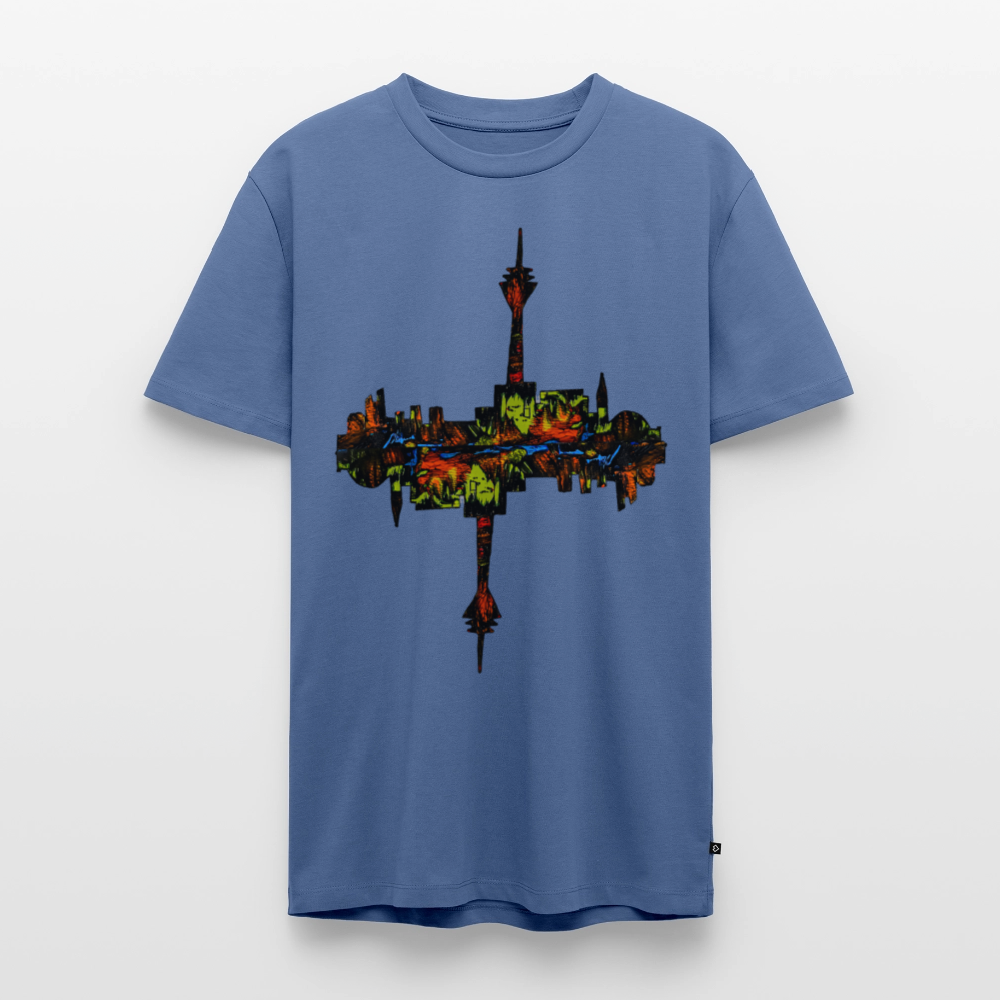 Männer Premium T-Shirt Düsseldorfer Skyline V.7 - Taubenblau