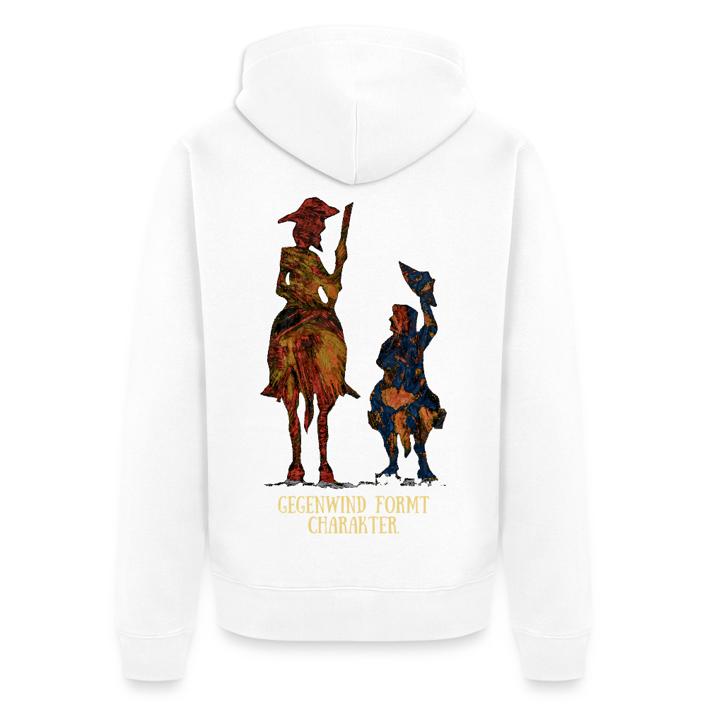 Männer Kapuzenjacke Don Quixote Backprint - Weiß