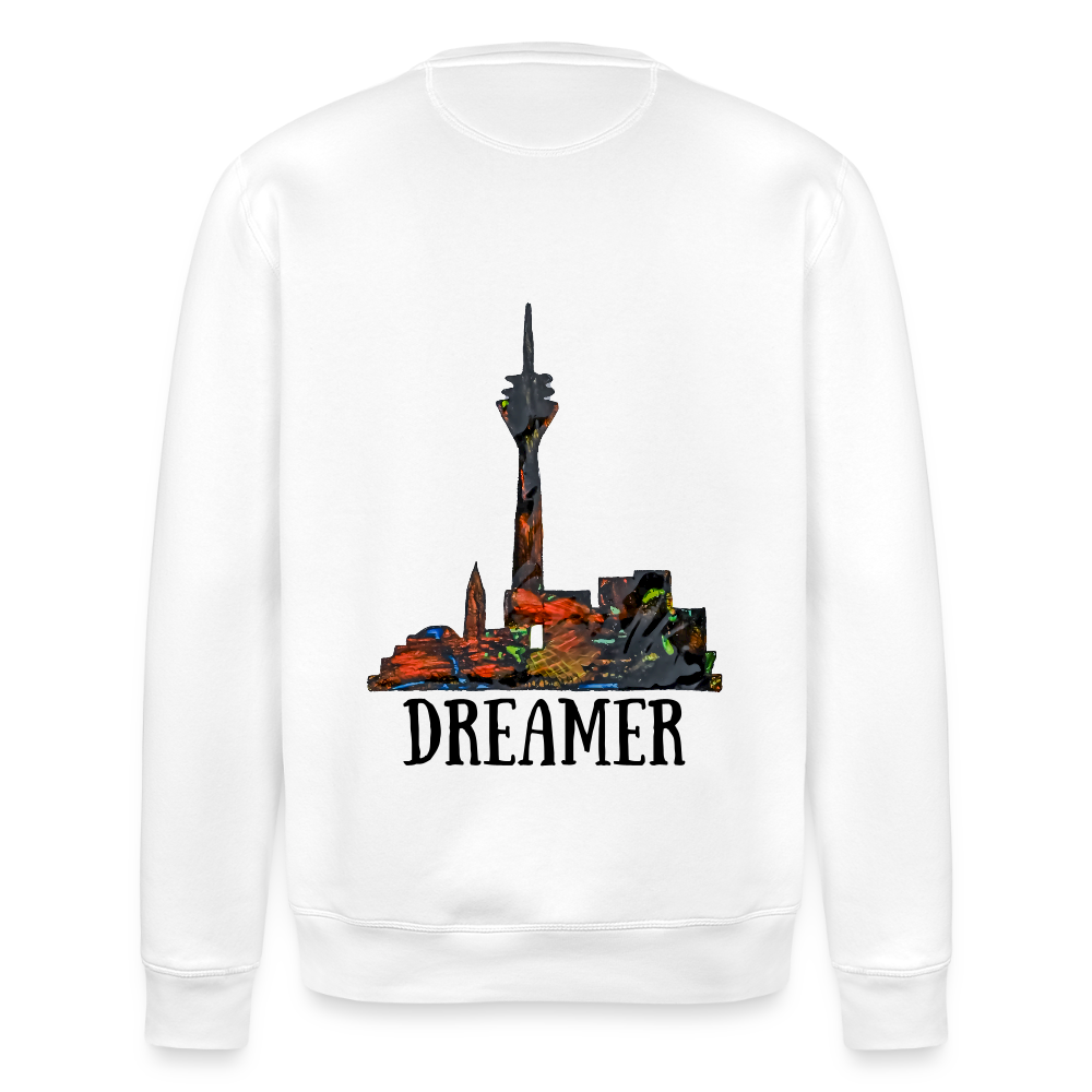 Unisex Bio Pulli Düsseldorferskyline Backprint - Weiß