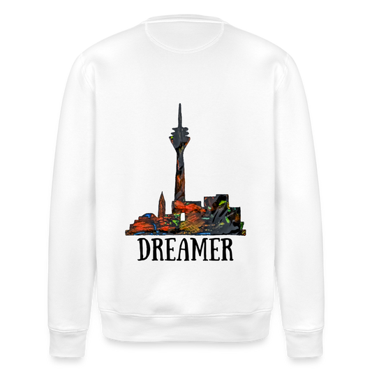 Unisex Bio Pulli Düsseldorferskyline Backprint - Weiß