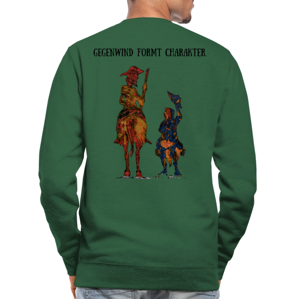 Unisex Pulli Don Quixote Backprint - Grün