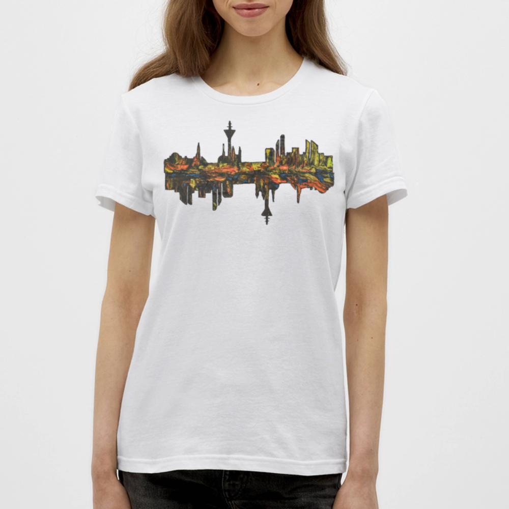 Frauen T-Shirt Düsseldorfer Skyline V.3 - Weiß