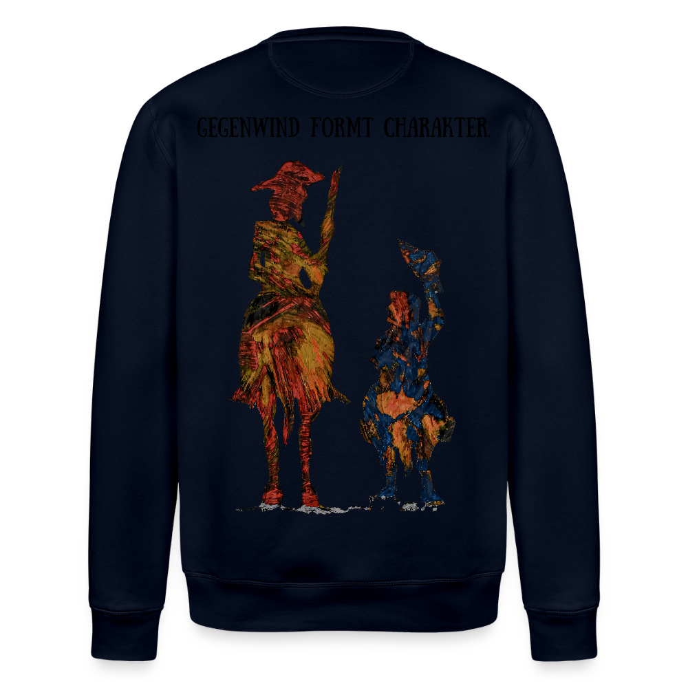Unisex Bio Pulli Don Quixote Backprint - Navy