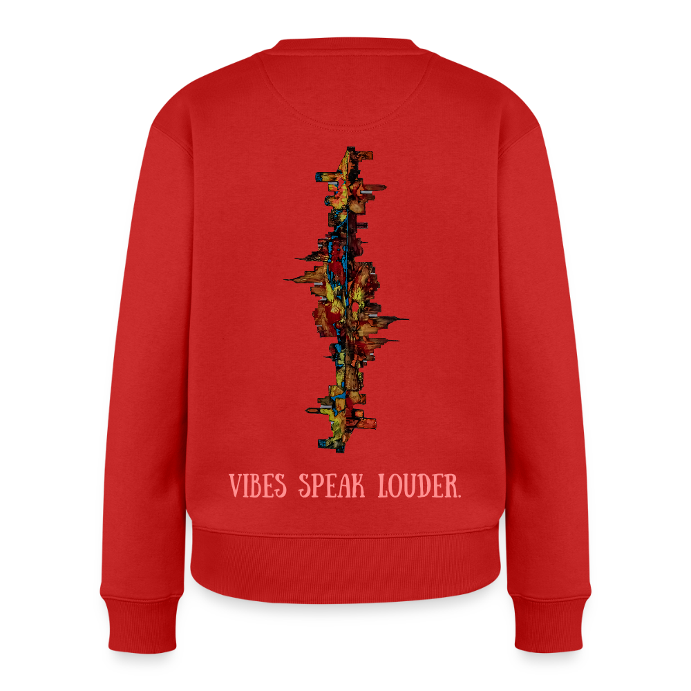Frauen Pulli Frankfurter Skyline Backprint - Rot